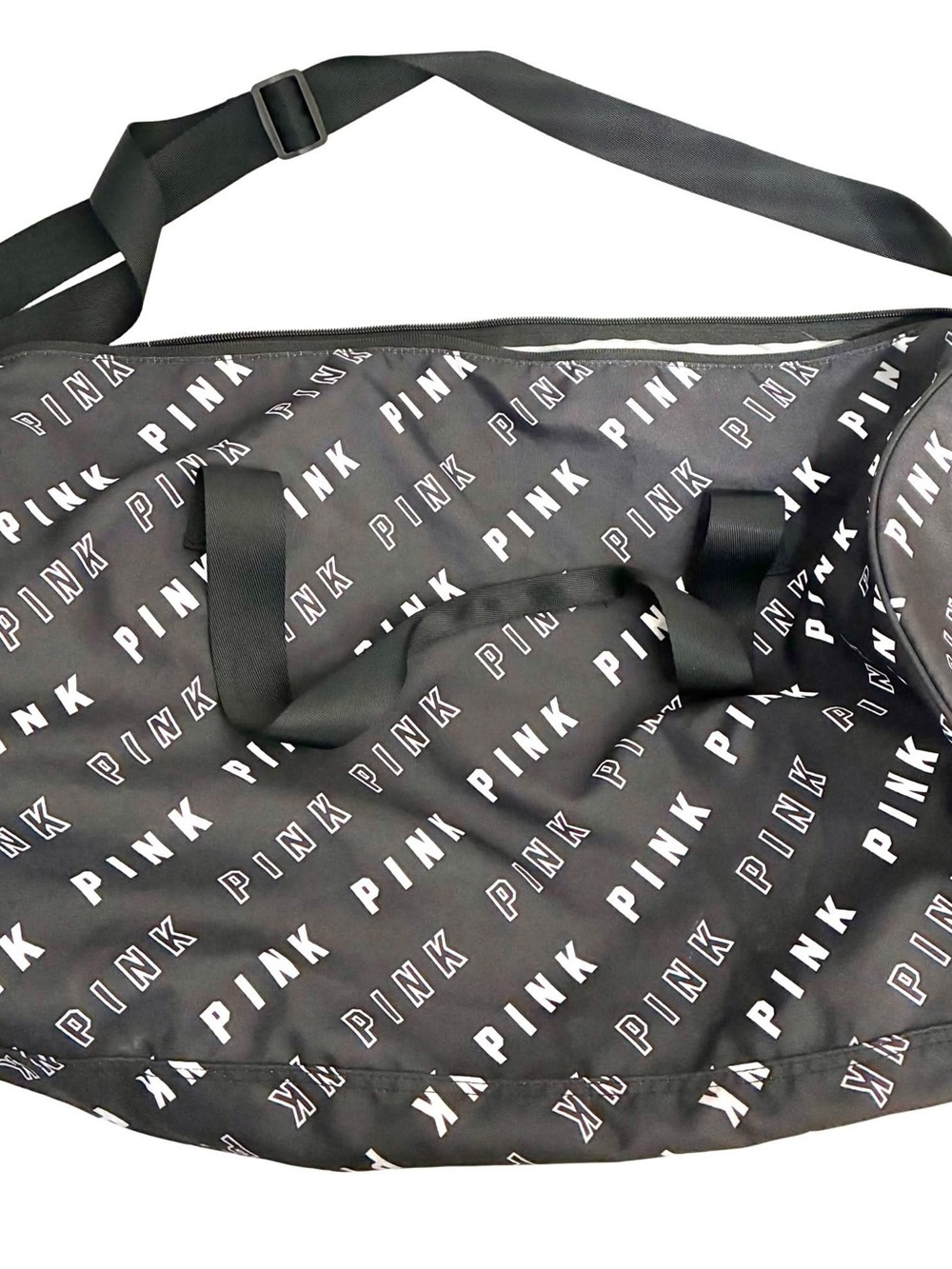 PINK Victoria's Secret Black Logo Duffel Bag